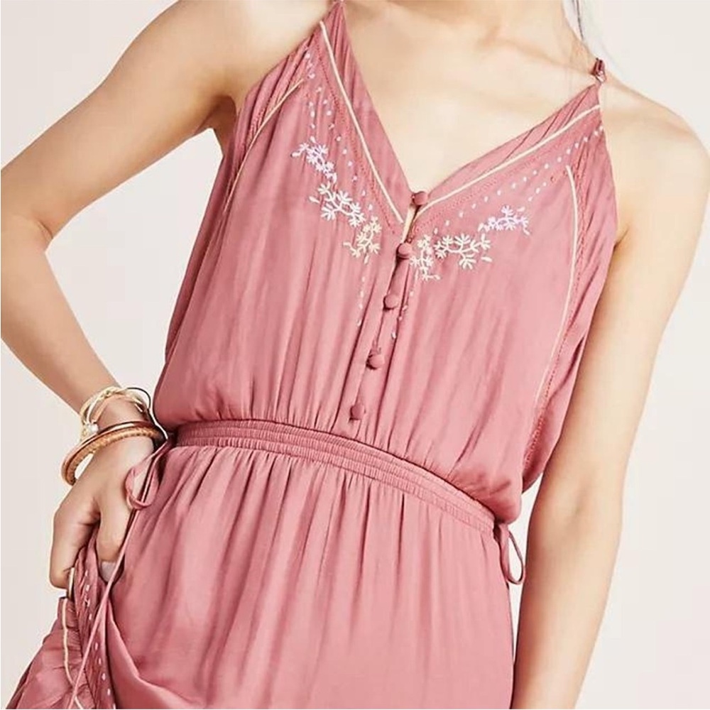 Anthropologie Dolan Floral Embroidered Maxi Dress